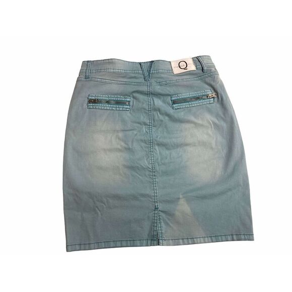 ESQUALO WOMEN’s Distressed Pencil Skirt size 6 Bluegreen - Picture 2 of 9